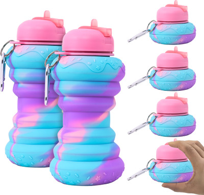 KUBER INDUSTRIES 600 ml Silicone Bottle(Pack of 6, Pink)