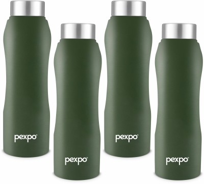 pexpo 1000 ml Fridge Stainless Steel Water Bottle, Bistro-Xtreme 1000 ml Bottle(Pack of 4, Green, Steel)