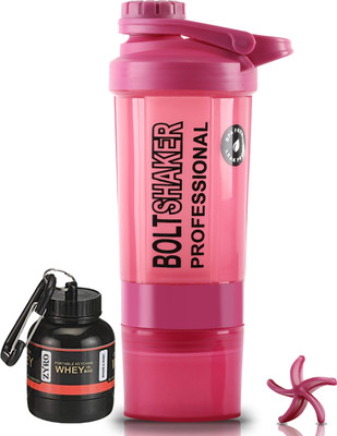 ZYRO 600 ml Plastic Shaker(Pack of 2, Pink)