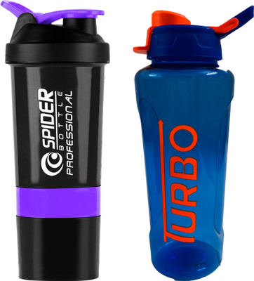 TRUE INDIAN 600 ml Plastic Shaker(Pack of 2, Purple, Blue)