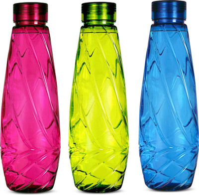 Stysol Colorful Plastic Water Bottles For Office Use 1000 ml Bottle(Pack of 6, Multicolor, Plastic)