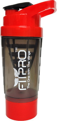 FitPro 500 ml Plastic Shaker(Pack of 1, Red)