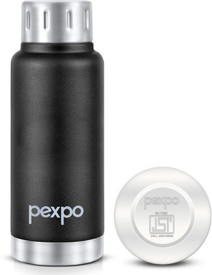 pexpo 300 ml Steel Flask(Pack of 1, Black, Silver)