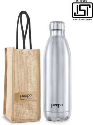 pexpo 1800ml 24 Hrs Hot and Cold Water Bottle with Jute-bag Vacuum Insulated Electro 1800 ml Flask(Pack of 1, Silver, Steel)