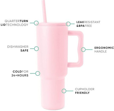 GDS 1200 ml Stainless Steel Sipper(Pack of 1, Pink)
