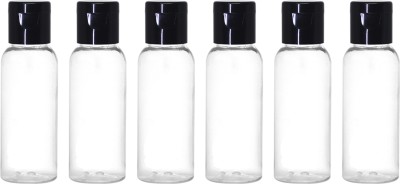 nsb herbals Empty Transparent Plastic Bottle with Black Flip Cap - Refillable & Reusable 30 ml Bottle(Pack of 6, Clear, PET)