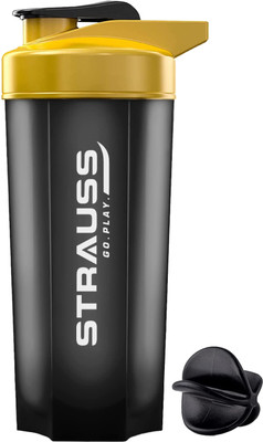 Strauss 700 ml Plastic Shaker(Pack of 1, Yellow, Black)