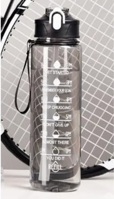 TRENDLER Unbreakable, Durable Non-Toxic Water Bottle with Motivational Time Marker 1000 ml Bottle(Pack of 1, Blue, Plastic)