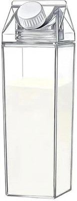 VARIYAENTERPRISE28 Transparent Square WATER Bottle 1 Liter 1000 ml Bottle(Pack of 1, White, Plastic)