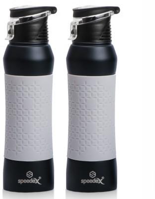 SPEEDEX Stainless Steel Sports Water Bottle for Office Home Gym Leak Proof & BPA Free 750 ml Bottle(Pack of 2, Grey, Steel)