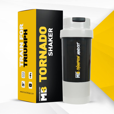 MUSCLEBLAZE 500 ml Plastic Shaker(Pack of 1, Grey)