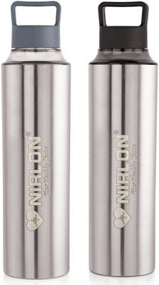 NIRLON 900 ml Steel Bottle(Pack of 2, Silver)