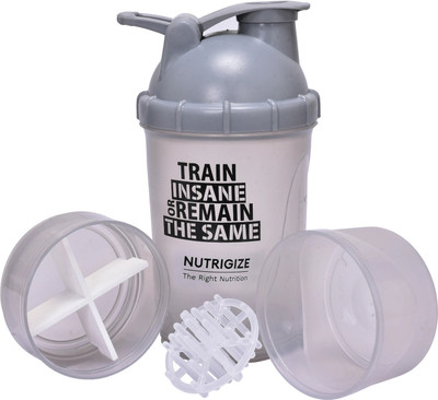 Nutrigize 600 ml Plastic Shaker(Pack of 1, Grey)