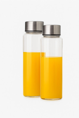 quags 750 ml Borosilicate Glass Bottle(Pack of 2, Clear)