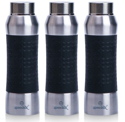 SPEEDEX Stainless Steel Sports Water Bottle for Office Home Gym Leak Proof & BPA Free 750 ml Bottle(Pack of 3, Black, Steel)