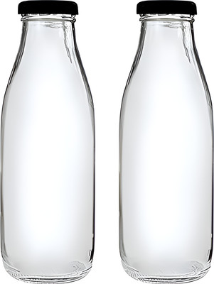 anjaneya enterprise 500 ml Glass Bottle(Pack of 2, Clear)