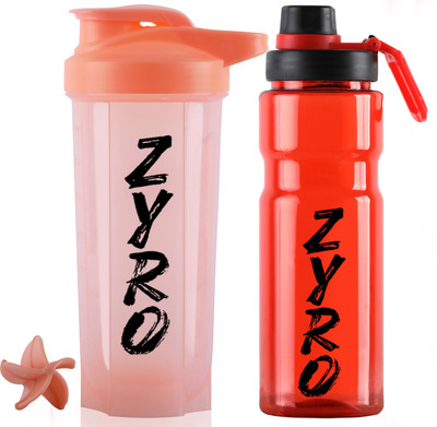 ZYRO 750 ml Plastic Shaker(Pack of 2, Red)