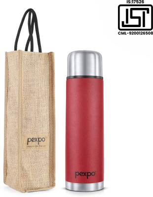 pexpo Hot and Cold with Jute-bag Vacuum Insulated Flamingo 750 ml Flask(Pack of 1, Maroon, Steel)