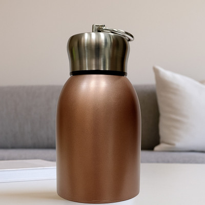 IKI Homes 300 ml Steel Flask(Pack of 1, Copper, Silver)