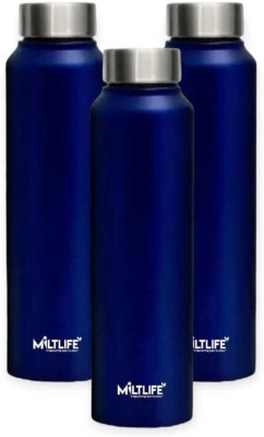 MILTLIFE PRO Stainless Steel Fridge Water Bottle For Kids School Gym Sports Home Yoga 1000 ml Bottle(Pack of 3, Blue, Steel)