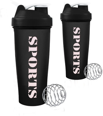 TRUE INDIAN 600 ml Plastic Shaker(Pack of 2, Black)
