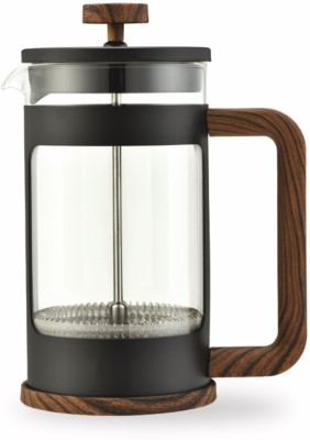DAY HORECA HS French Press Coffee Maker - Wooden Handle 350 ml Bottle(Pack of 1, Gold, Glass)