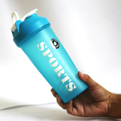 Dostu Sports Gym Protien Shaker and Bottle 600 ml Shaker(Pack of 1, Light Blue, Plastic)