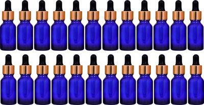 ceeyu 15 ml Glass Bottle(Pack of 24, Blue)