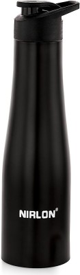 NIRLON Tall Bell Single Wall Stainless Steel Water Bottle 1000ml, Set of 1 1000 ml Bottle(Pack of 1, Black, Steel)