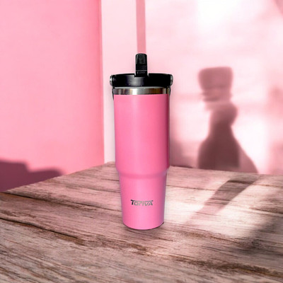 TORIVA 900 ml Steel Sipper(Pack of 1, Pink)