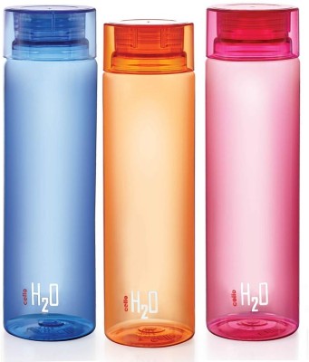 cello H2O Plastic Bottle , 1 L 1000 ml Bottle(Pack of 3, Multicolor, Plastic)