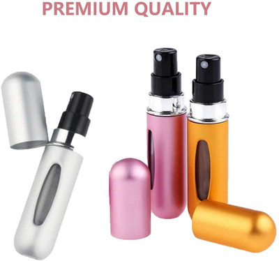 Adhunyk Portable Mini Refillable Perfume Empty Spray Bottle 5 ml Spray Bottle(Pack of 1, Multicolor, Aluminium)