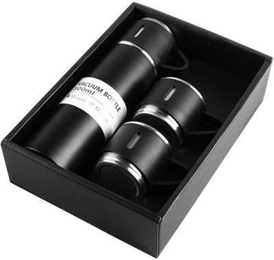 RECTITUDE 500 ml Steel Flask(Pack of 1, Black)