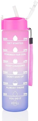 Zollyss Water Bottle with Motivational Time Marker, Sipper Bottle for Adults 1000 ml Water Bottle(Set of 1, Multicolor)