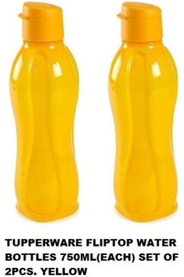 TUPPERWARE FLIPTOP YELLOE 750 ml Bottle(Pack of 2, Yellow, Plastic)