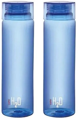 cello H2o Round Blue Unbreakable Water 750 ml Bottle(Pack of 2, Blue, Plastic)