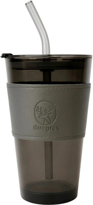 Pure Heaven 450 ml Glass Sipper(Pack of 1, Black)