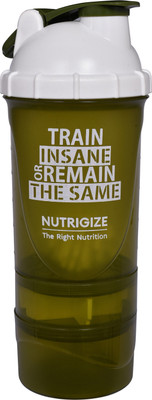 Nutrigize 600 ml Plastic Shaker(Pack of 1, Green)