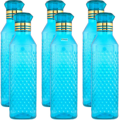 HOMESTIC by Kuber Industries 1000 ml Plastic Bottle(Pack of 6, Blue)