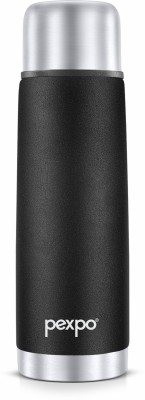 pexpo 24 Hrs Hot and Cold Vacuum Insulated Thermosteel Water Bottle Flexo 350 ml Flask(Pack of 1, Black, Steel)