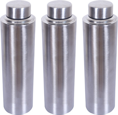 KUBER INDUSTRIES 1000 ml Steel Bottle(Pack of 3, Silver)