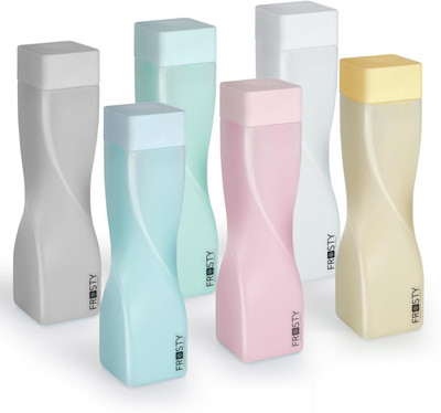 Jinali Twist Frosty Water bottle 6pcs set {MULTICOLOUR} 1000 ml Bottle(Pack of 6, Multicolor, Plastic)