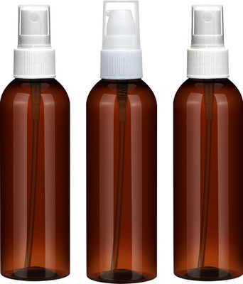 nsb herbals 100 ml PET, Plastic Spray Bottle(Pack of 3, Brown, White)