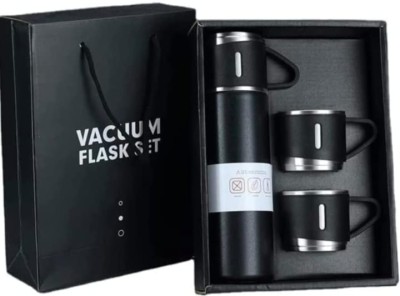 A3CUBE Double Wall Stainless Steel Thermo 500ml Vacuum Insulated Bottle Water Flask 500 ml Flask(Pack of 1, Black, Steel)
