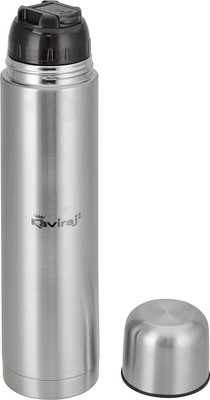 Kaviraj Vacuum Insulated Bullet Flask/Thermos Hot and Cold Water 100 ml Flask(Pack of 1, Silver, Steel)