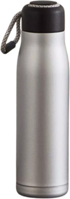 SuperGeneriX Stainless Steel Water Bottle with Carry Rope Hot & Cold Leak Proof 500 ml Flask(Pack of 1, Silver, Steel)