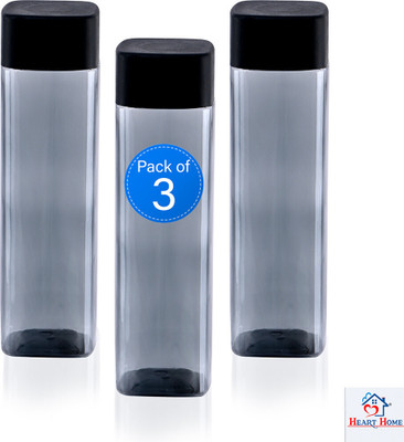 Heart Home 1000 ml Plastic Bottle(Pack of 3, Black)