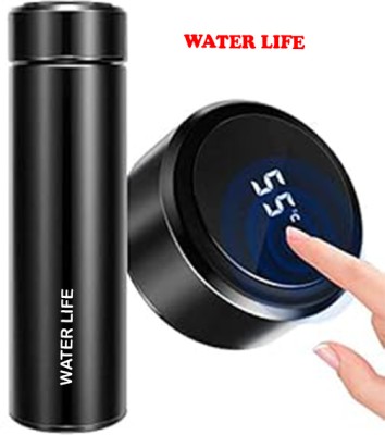 Water Life Temperatures 500 ml Flask(Pack of 1, Black, Steel)