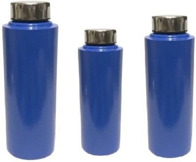 Dynore Stainless Steel Navy Blue Color Fridge Bottle- Set of 3, 500/750 and 900 ml Each 900 ml Bottle(Pack of 3, Blue, Steel)