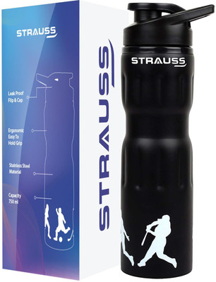 Strauss 750 ml Steel Shaker(Pack of 1, Black)